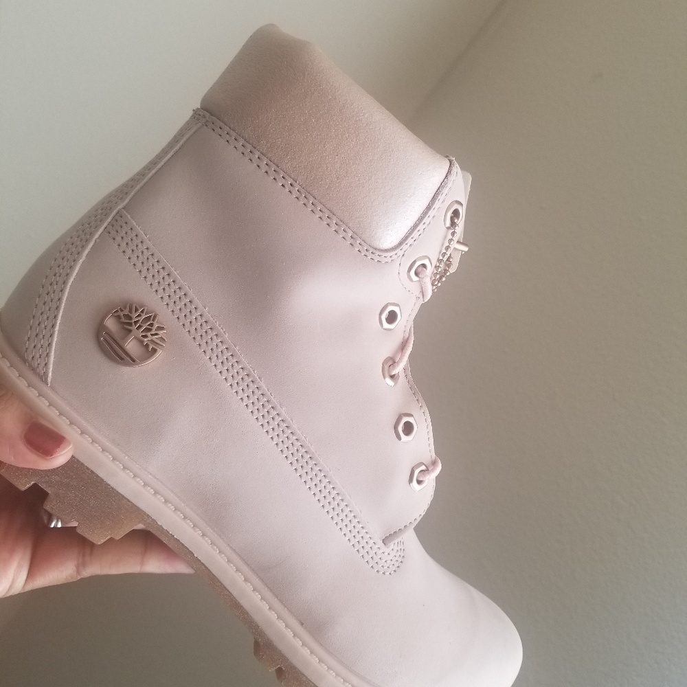 Baby pink Timberlands